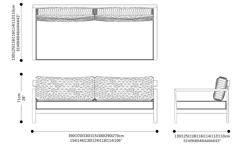 Image of the main dimensions of the product
